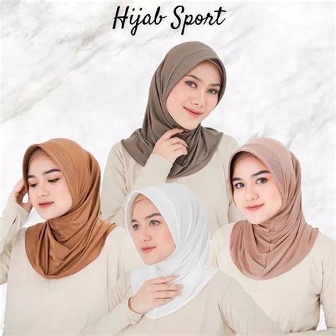 Mencuci jilbab sport warna putih